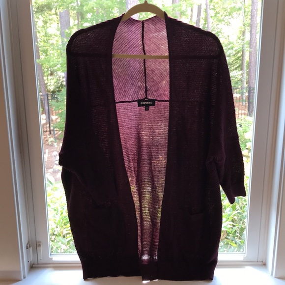 Burgundy EXPRESS Cardigan Sweater - Picture 9 of 13